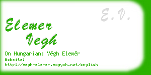 elemer vegh business card