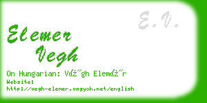 elemer vegh business card